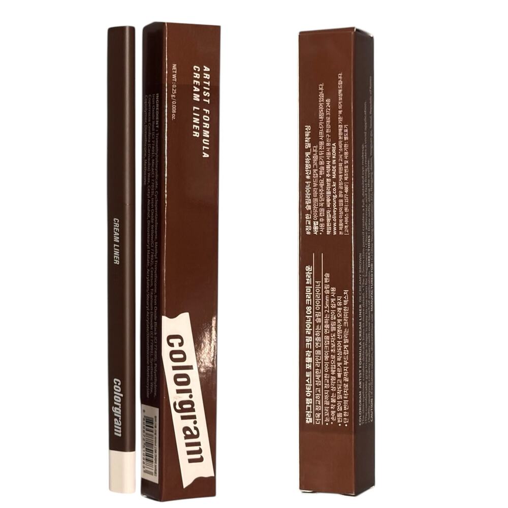 Colorgram Cream Liner – Creamy Brown‎ 08, Slim Waterproof Long‑Wear Eyeliner